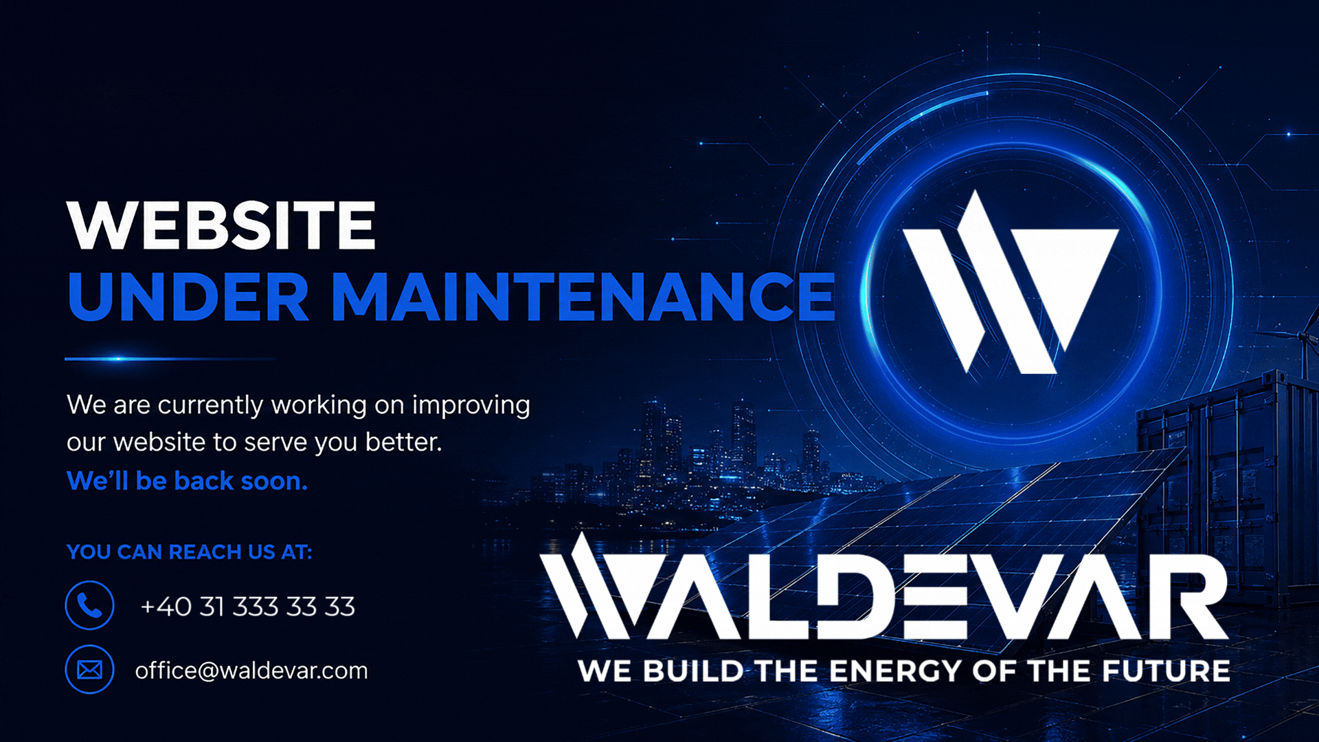Website Under Maintenance - Waldevar